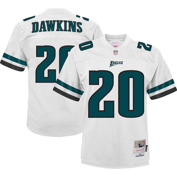 Men's White Philadelphia Eagles #20 Brian Dawkins 2004 Stitched Jersey